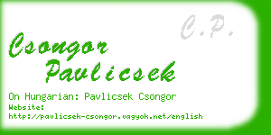 csongor pavlicsek business card